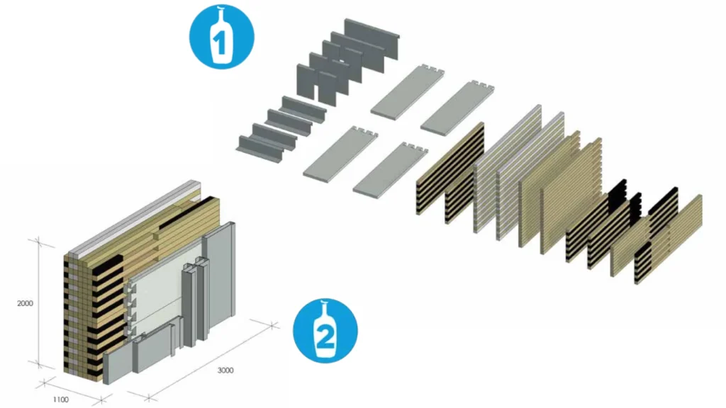 assembly of pop up store for coffee shop at airport