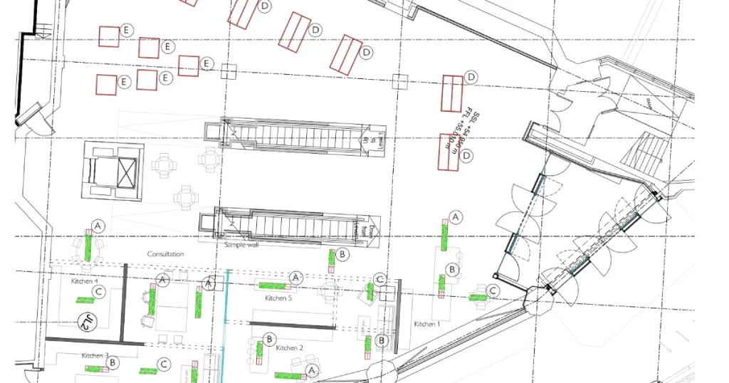 Retail interior layout project with floor plan and 3D visualisation for large department store.