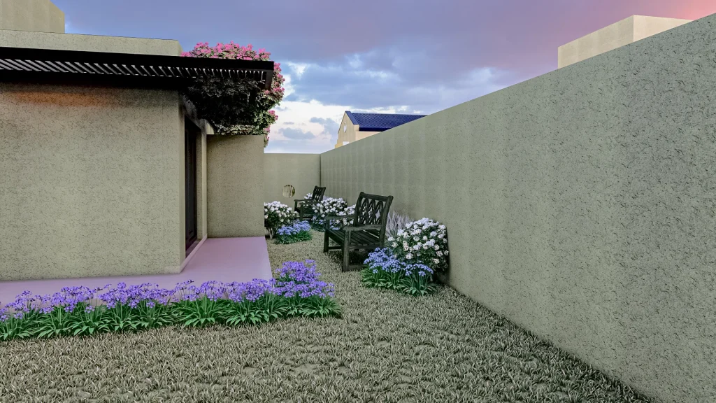 Landscape design project 3D drawing for a private home
