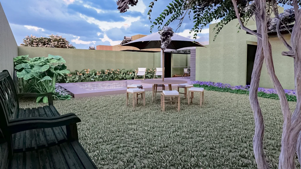 Landscape design project 3D drawing for a private home