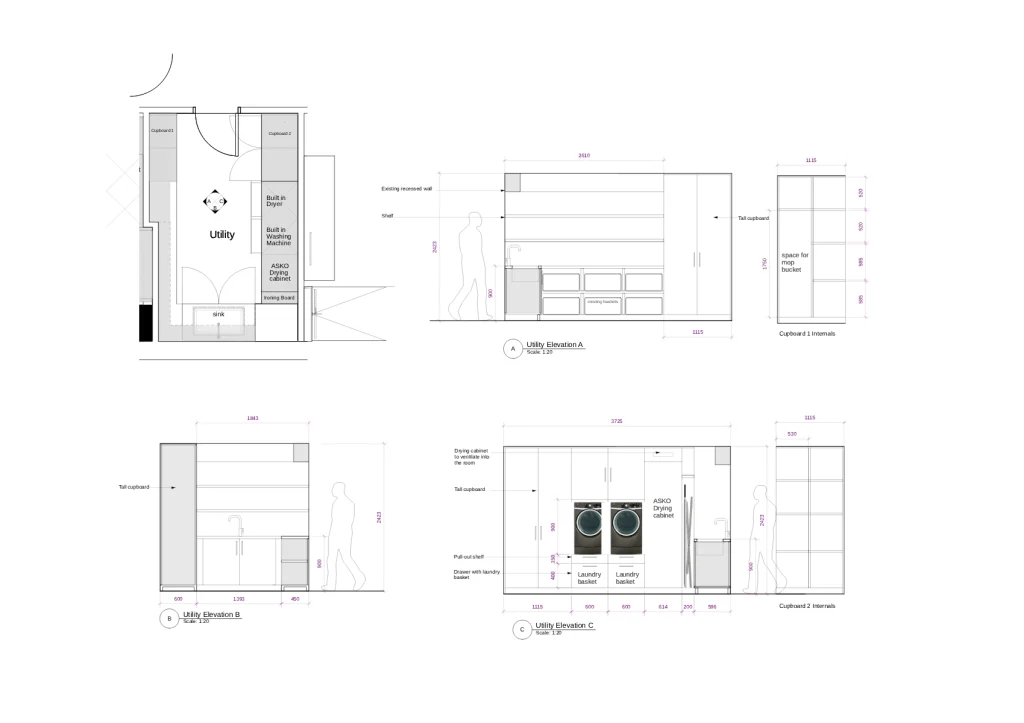 high end residential utility room layout
