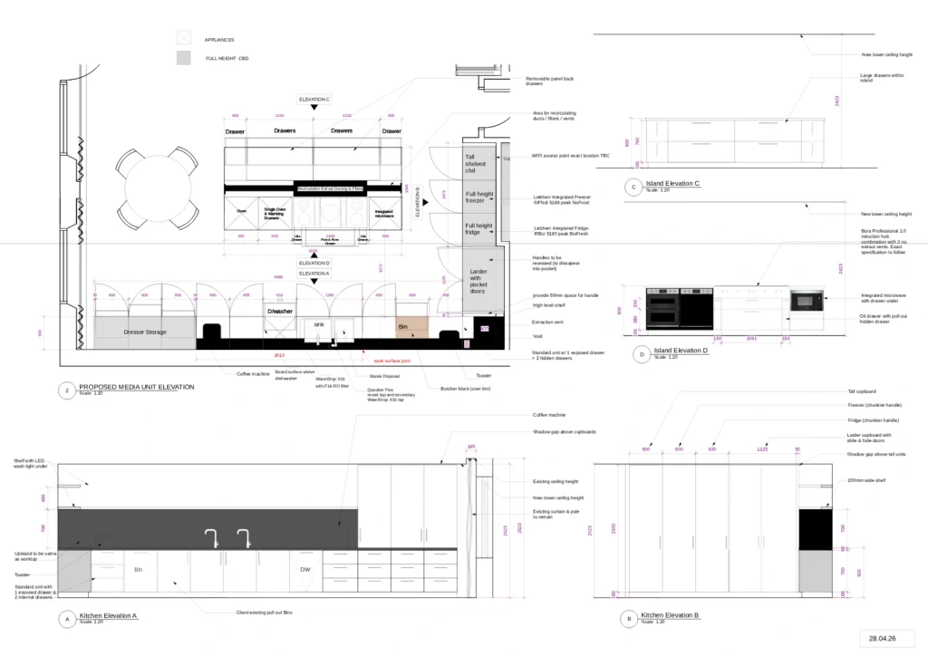high end residential kitchen layout