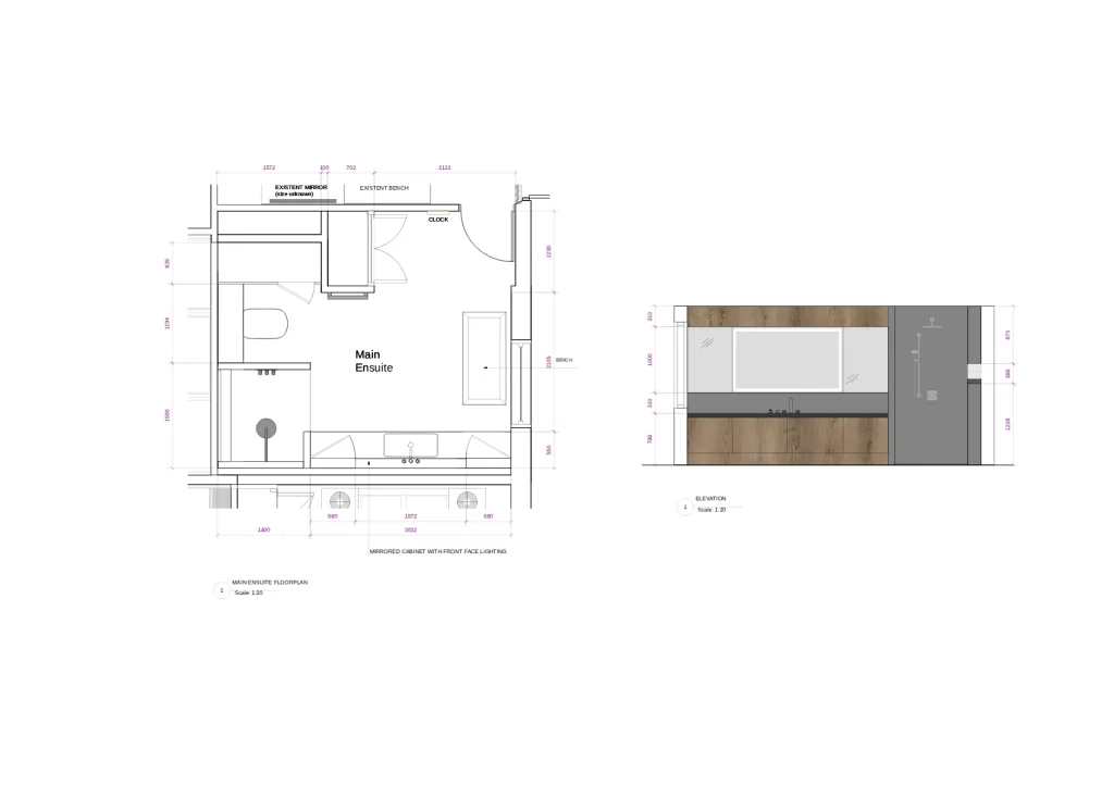 high end residential main ensuite layout