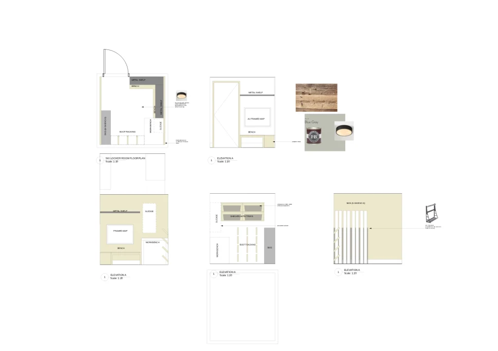 high end residential ski store room layout